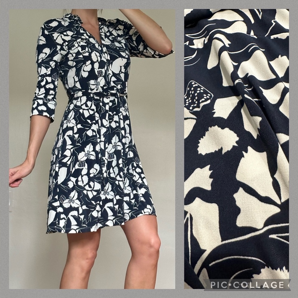 Old Navy Navy and White Floral Dress
